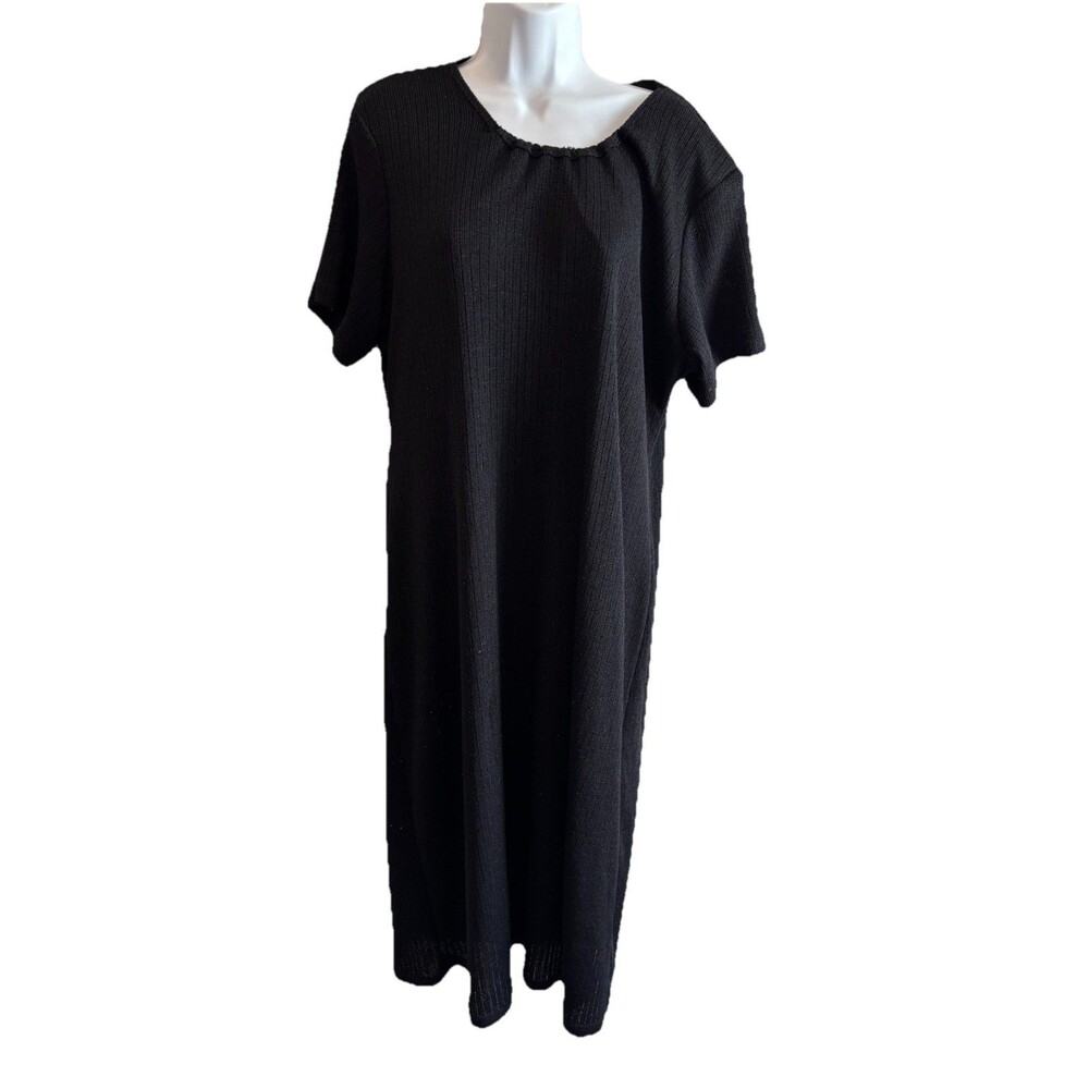 Vintage‎ 90s ChaCha USA Black Textured Knit Dress XL Whimsigoth